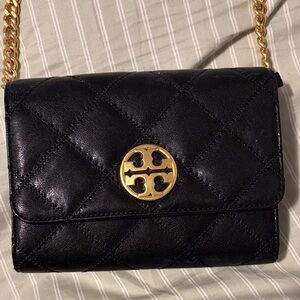 Tory Burch Black Willa Chain Wallet